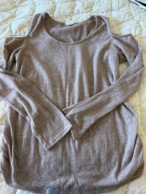 Long Sleeve Maternity Sweater - Taupe